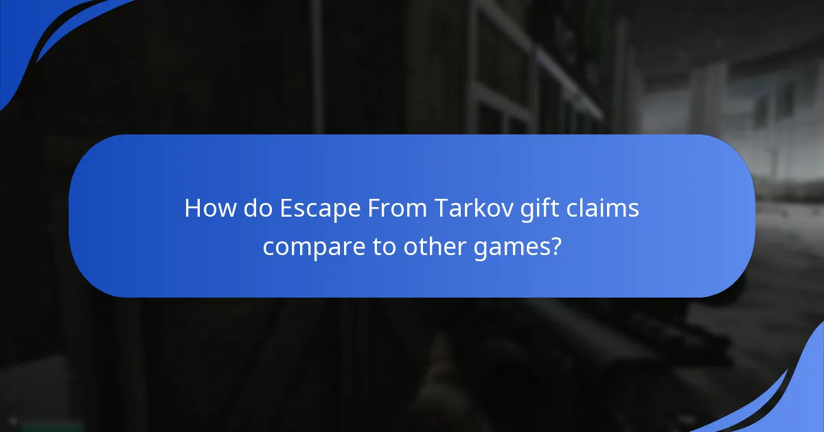 How do Escape From Tarkov gift claims compare to other games?