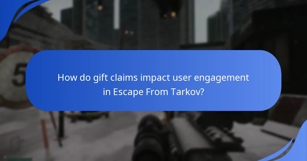 How do gift claims impact user engagement in Escape From Tarkov?
