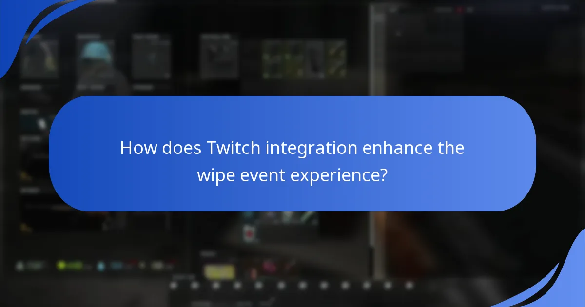 How does Twitch integration enhance the wipe event experience?