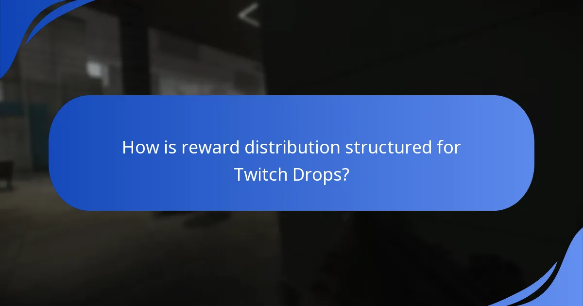 How is reward distribution structured for Twitch Drops?