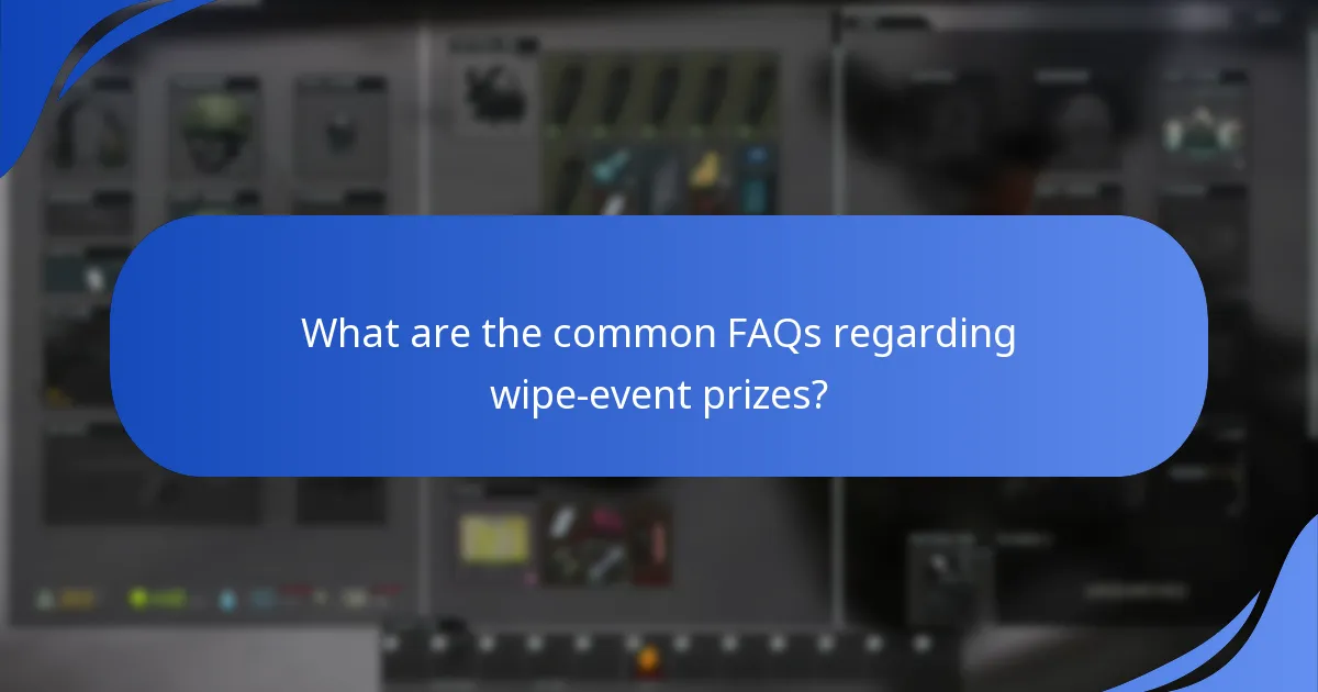 What are the common FAQs regarding wipe-event prizes?