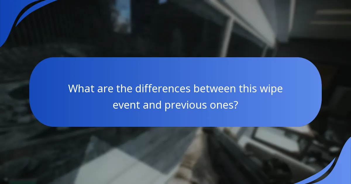 What are the differences between this wipe event and previous ones?