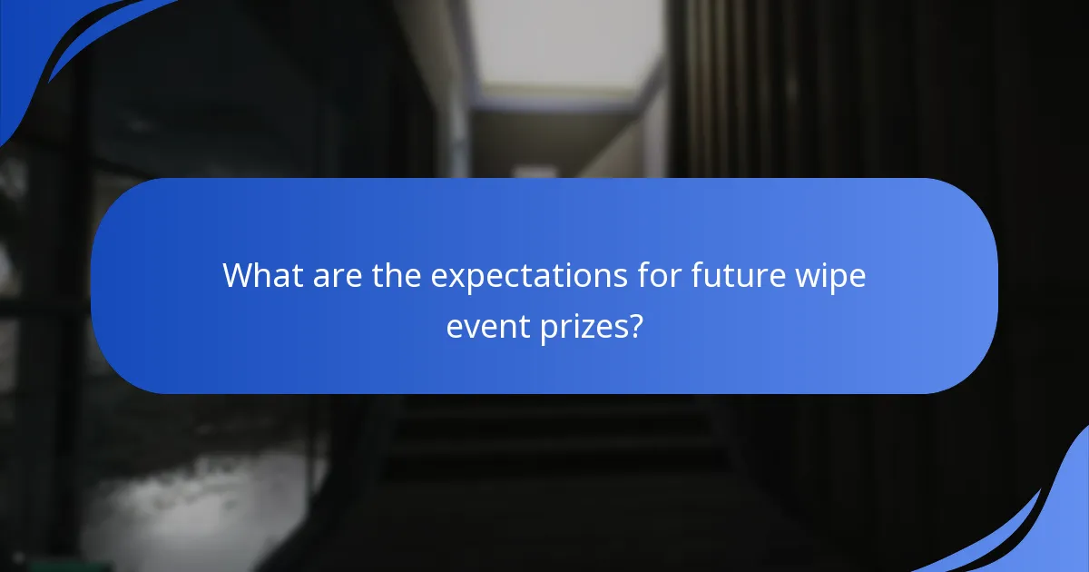 What are the expectations for future wipe event prizes?
