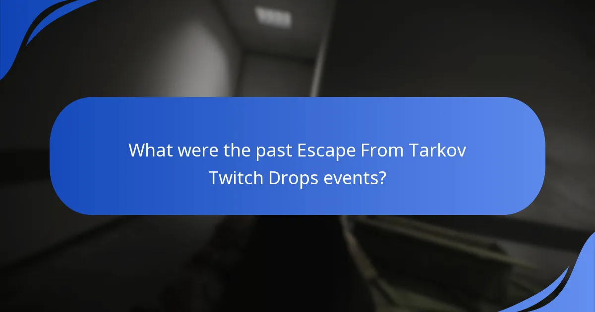 What were the past Escape From Tarkov Twitch Drops events?