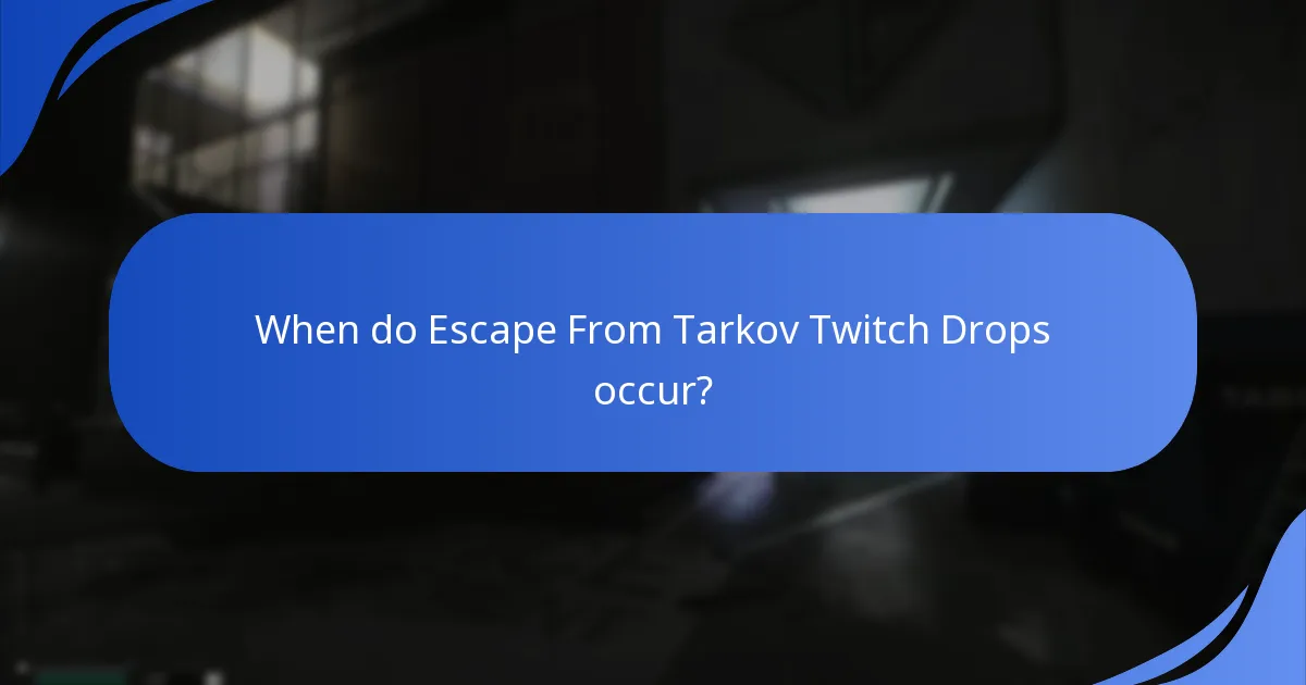 When do Escape From Tarkov Twitch Drops occur?
