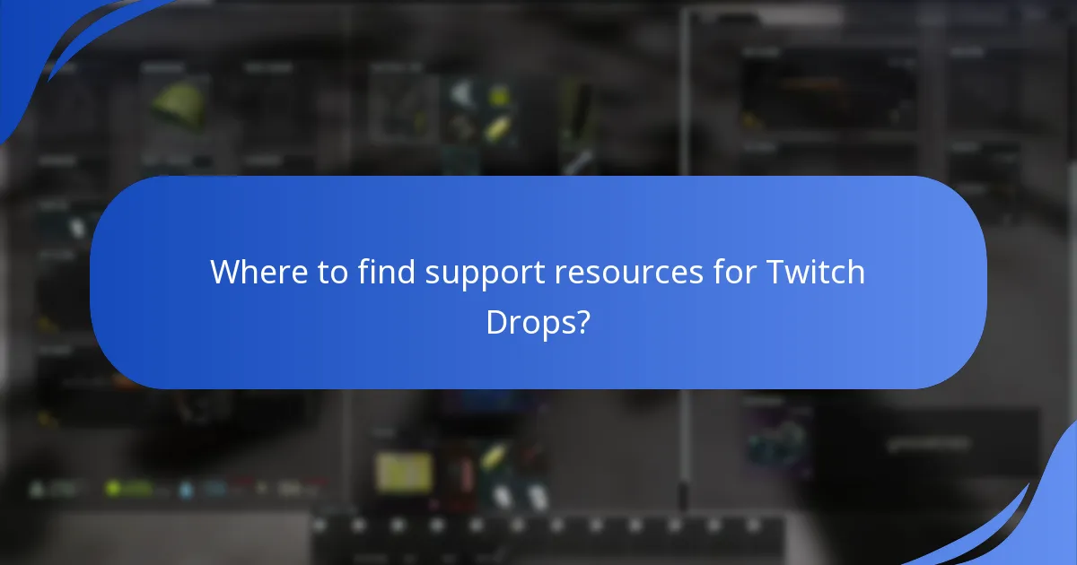 Where to find support resources for Twitch Drops?